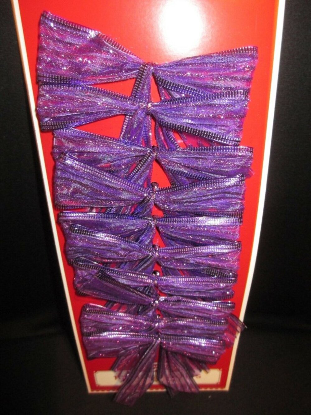 10 Purple Wire Edge Glitter Christmas Gift Bow Indoor Outdoor Wreath Package